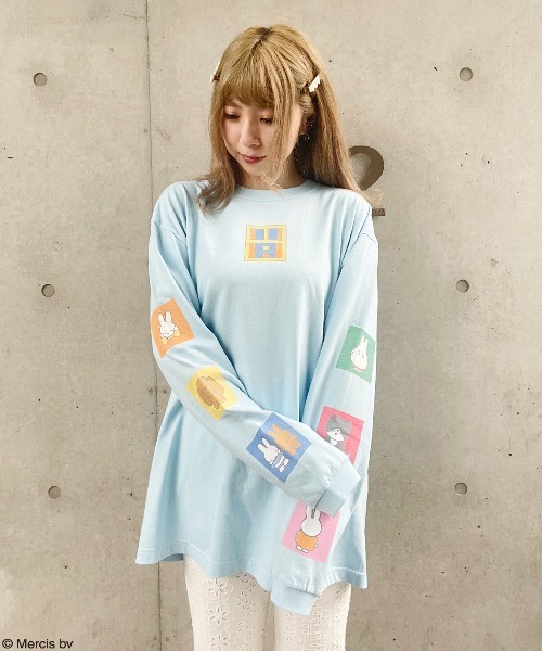 Candy Stripper（キャンディストリッパー）の「MIFFY AND FRIENDS L/S Tシャツ（Tシャツ/カットソー・レディース・オフホワイト/ピンク/ブラック/ライトブルー・2）」の4枚目の写真