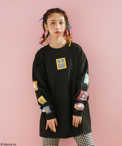 Candy Stripper（キャンディストリッパー）の「MIFFY AND FRIENDS L/S Tシャツ（Tシャツ/カットソー・レディース・オフホワイト/ピンク/ブラック/ライトブルー・2）」の3枚目の写真