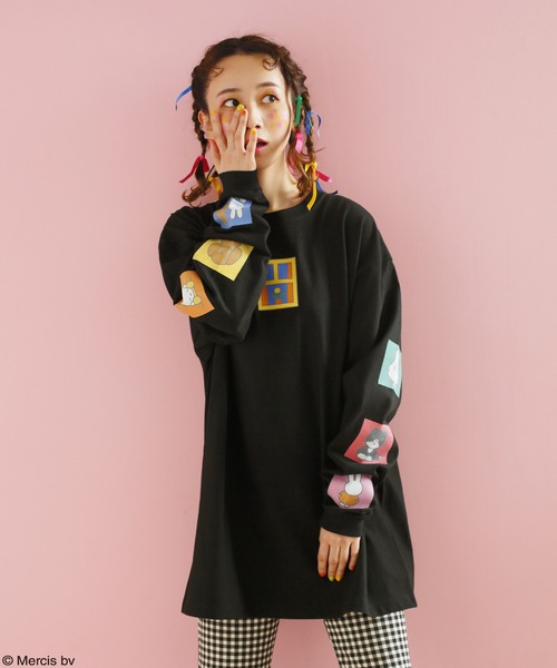 Candy Stripper（キャンディストリッパー）の「MIFFY AND FRIENDS L/S Tシャツ（Tシャツ/カットソー・レディース・オフホワイト/ピンク/ブラック/ライトブルー・2）」の12枚目の写真