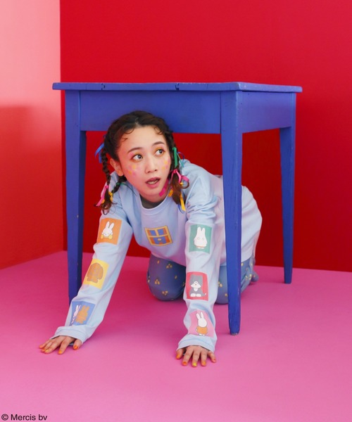 Candy Stripper（キャンディストリッパー）の「MIFFY AND FRIENDS L/S Tシャツ（Tシャツ/カットソー・レディース・オフホワイト/ピンク/ブラック/ライトブルー・2）」の9枚目の写真