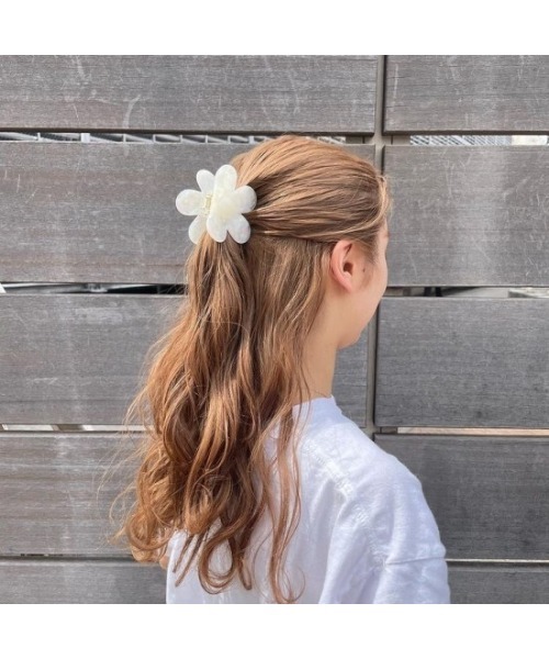 ヘアークリップdenim flowerレース添え　No.366 Amazon.co.jp: フラワーバンスクリップ 6個 - 女性用ハワイアン