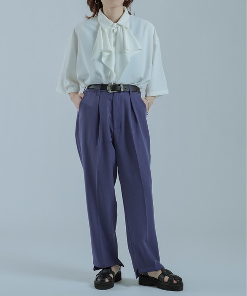 Ellno Loset(エルノロゼット)の「ラッフルタイシャツ(シャツ/ブラウス・メンズ・オフホワイト/グレー系その他/ブラック・MEDIUM/LARGE)」の7枚目の写真