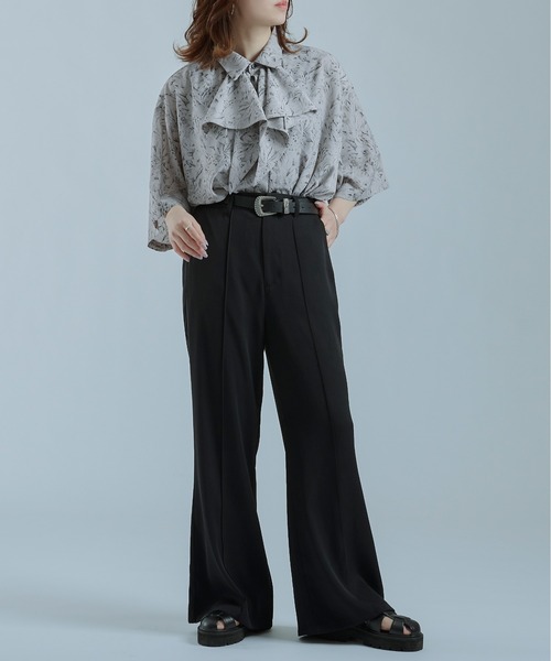 Ellno Loset(エルノロゼット)の「ラッフルタイシャツ(シャツ/ブラウス・メンズ・オフホワイト/グレー系その他/ブラック・MEDIUM/LARGE)」の18枚目の写真