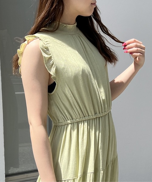 TORTE（トルテ）の「楊柳ティアードノースリワンピース（ワンピース・レディース・ライトグレー/ライトブルー/ブラック/イエロー・FREE）」の14枚目の写真