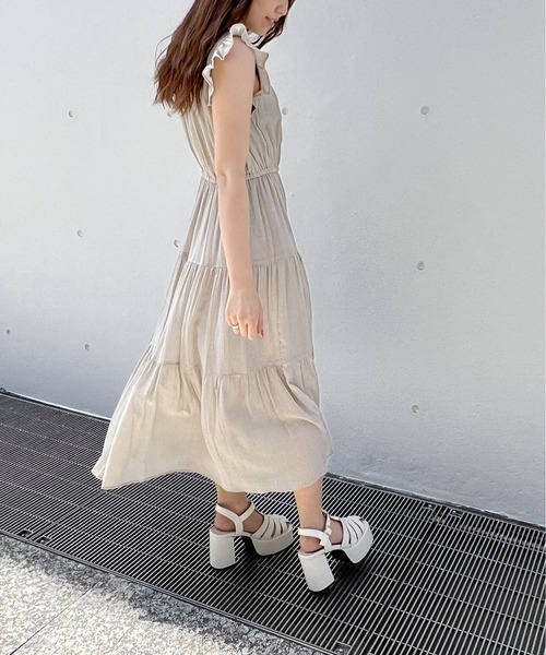 TORTE（トルテ）の「楊柳ティアードノースリワンピース（ワンピース・レディース・ライトグレー/ライトブルー/ブラック/イエロー・FREE）」の10枚目の写真