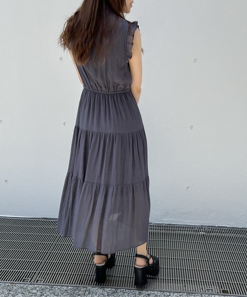 TORTE（トルテ）の「楊柳ティアードノースリワンピース（ワンピース・レディース・ライトグレー/ライトブルー/ブラック/イエロー・FREE）」の11枚目の写真