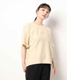 Samansa Mos2 blue | ロゴプリントドルマンTシャツ(Tシャツ/カットソー)