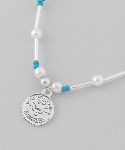 ANEMONE（アネモネ）の「コインチャーム×カラービーズブレスレット[2本セット]（ブレスレット・レディース・ブルー/グリーン/ピンク・FREE）」の9枚目の写真