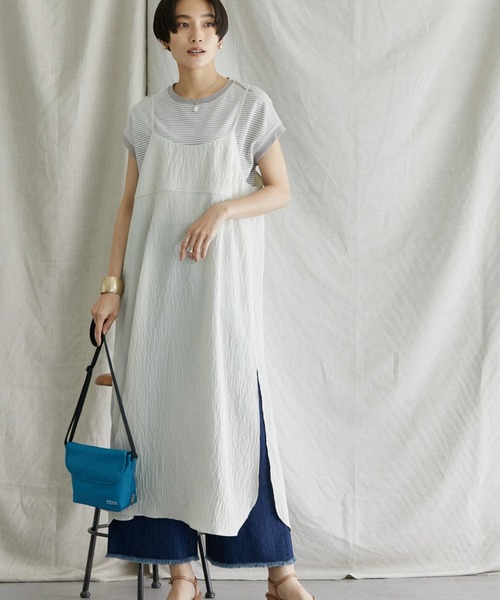 AMERICAN HOLIC（アメリカンホリック）の「ワッシャーキャミワンピース（ワンピース・レディース・ブラック/オレンジ/ライトベージュ・M/L）」の3枚目の写真