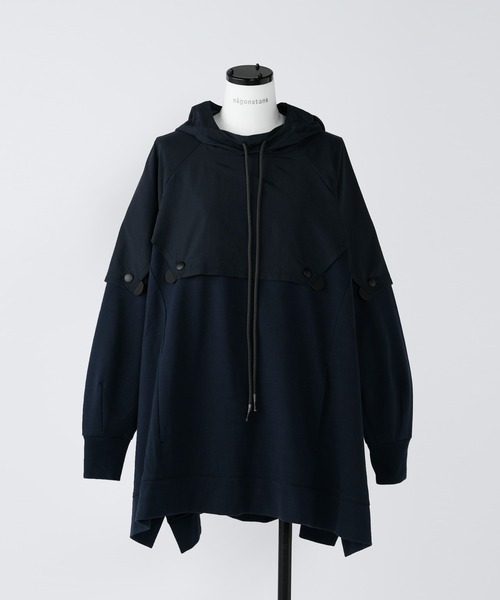 nagonstans（ナゴンスタンス）の「Compact Sweat コンビスリットパーカー（パーカー・レディース・ネイビー/ダークグレー・MEDIUM）」の2枚目の写真