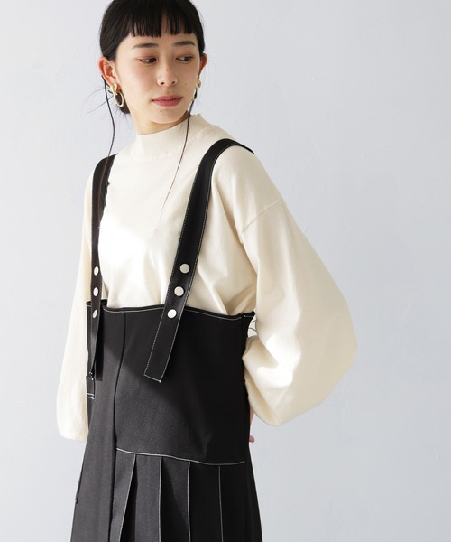 HER CLOSET(ハークローゼット)の「【shemoshelly】WEB限定サスティナブルハイネックニットプルオーバー(Tシャツ/カットソー・レディース・ライトグレー/ライトブルー/ブラック/パープル/ライトグリーン/アイボリー・M)」の3枚目の写真