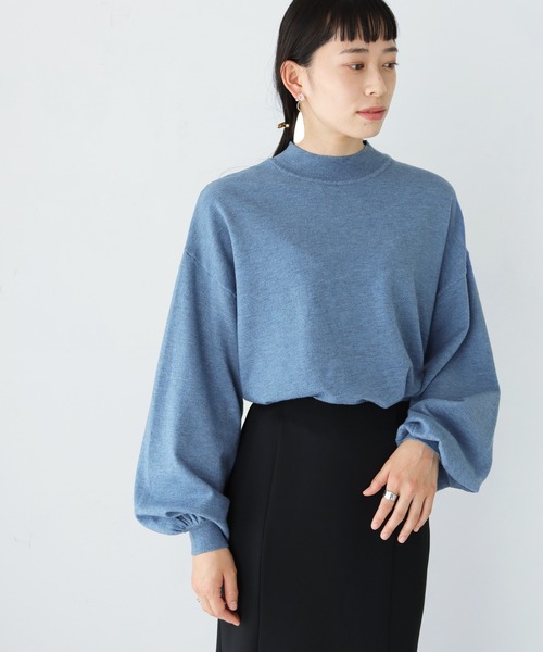 HER CLOSET(ハークローゼット)の「【shemoshelly】WEB限定サスティナブルハイネックニットプルオーバー(Tシャツ/カットソー・レディース・ライトグレー/ライトブルー/ブラック/パープル/ライトグリーン/アイボリー・M)」の5枚目の写真
