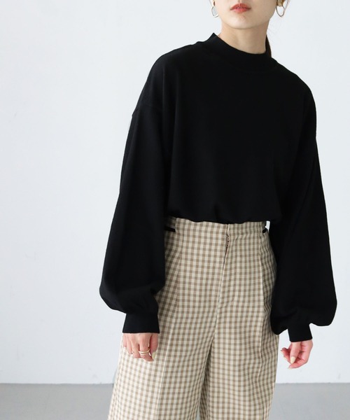 HER CLOSET(ハークローゼット)の「【shemoshelly】WEB限定サスティナブルハイネックニットプルオーバー(Tシャツ/カットソー・レディース・ライトグレー/ライトブルー/ブラック/パープル/ライトグリーン/アイボリー・M)」の1枚目の写真