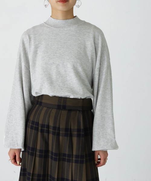 HER CLOSET(ハークローゼット)の「【shemoshelly】WEB限定サスティナブルハイネックニットプルオーバー(Tシャツ/カットソー・レディース・ライトグレー/ライトブルー/ブラック/パープル/ライトグリーン/アイボリー・M)」の8枚目の写真