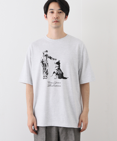 417 EDIFICE(フォーワンセブンエディフィス)の「【Teemu Jarvi / テームヤルヴィ】別注 DOG Tシャツ BEST FRIEND(Tシャツ/カットソー・メンズ・チャコールグレー・MEDIUM/LARGE)」の4枚目の写真