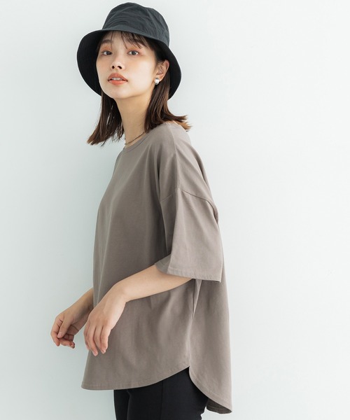 coca（coca）（コカ）の「汗染み防止テールカットTee（Tシャツ/カットソー・レディース・ブラック/グレー/グレイッシュベージュ・M/L）」の3枚目の写真