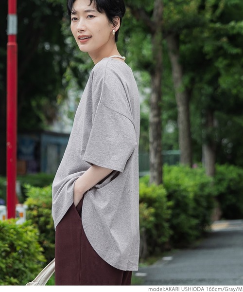 coca（coca）（コカ）の「汗染み防止テールカットTee（Tシャツ/カットソー・レディース・ブラック/グレー/グレイッシュベージュ・M/L）」の16枚目の写真