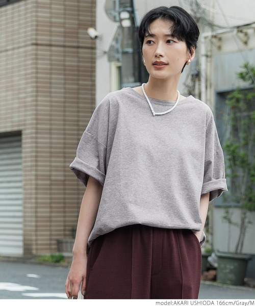 coca（coca）（コカ）の「汗染み防止テールカットTee（Tシャツ/カットソー・レディース・ブラック/グレー/グレイッシュベージュ・M/L）」の18枚目の写真
