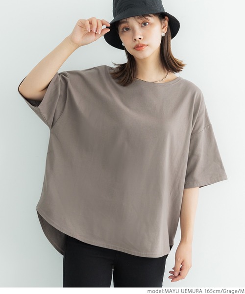 coca（coca）（コカ）の「汗染み防止テールカットTee（Tシャツ/カットソー・レディース・ブラック/グレー/グレイッシュベージュ・M/L）」の7枚目の写真