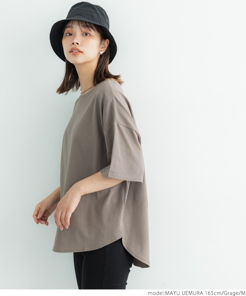 coca（coca）（コカ）の「汗染み防止テールカットTee（Tシャツ/カットソー・レディース・ブラック/グレー/グレイッシュベージュ・M/L）」の9枚目の写真