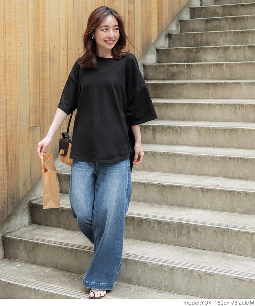 coca（coca）（コカ）の「汗染み防止テールカットTee（Tシャツ/カットソー・レディース・ブラック/グレー/グレイッシュベージュ・M/L）」の14枚目の写真