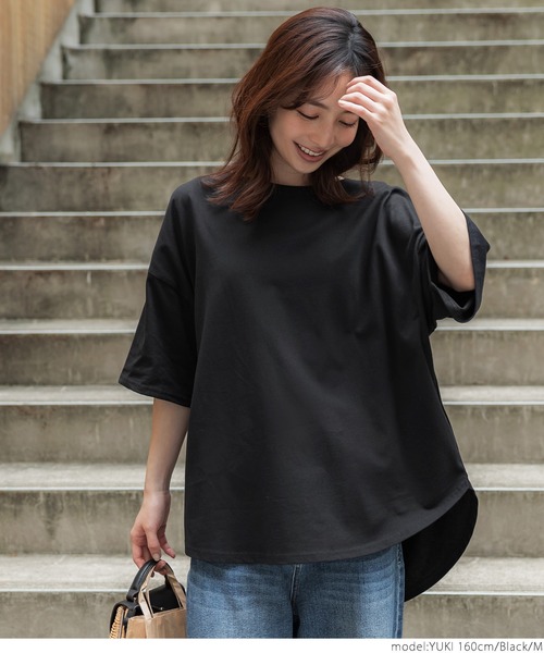 coca（coca）（コカ）の「汗染み防止テールカットTee（Tシャツ/カットソー・レディース・ブラック/グレー/グレイッシュベージュ・M/L）」の12枚目の写真
