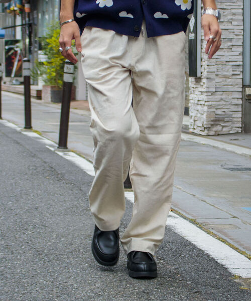 GLOSTER（グロスター）の「【GLOSTER/グロスター】コットンリネン イージーワークパンツ（その他パンツ・メンズ・ベージュ/アイボリー/オリーブ/オレンジ/ネイビー・S/M/L）」の2枚目の写真