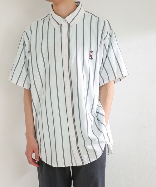 SENSE OF PLACE by URBAN RESEARCH（センスオブプレイスバイアーバンリサーチ）の「『別注』TeddyBear×SENSE OF PLACE　ストライプシャツ A（シャツ/ブラウス・メンズ・ホワイト/ブルー・MEDIUM/LARGE）」の10枚目の写真