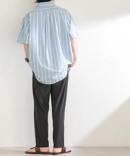 SENSE OF PLACE by URBAN RESEARCH（センスオブプレイスバイアーバンリサーチ）の「『別注』TeddyBear×SENSE OF PLACE　ストライプシャツ A（シャツ/ブラウス・メンズ・ホワイト/ブルー・MEDIUM/LARGE）」の11枚目の写真