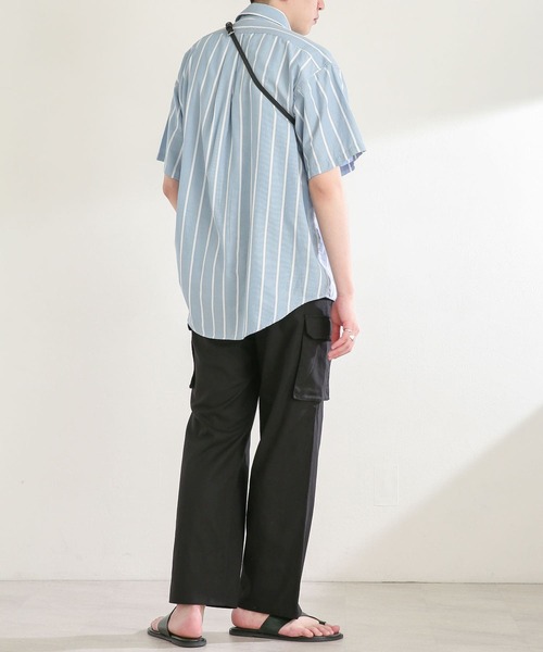 SENSE OF PLACE by URBAN RESEARCH（センスオブプレイスバイアーバンリサーチ）の「『別注』TeddyBear×SENSE OF PLACE　ストライプシャツ A（シャツ/ブラウス・メンズ・ホワイト/ブルー・MEDIUM/LARGE）」の12枚目の写真