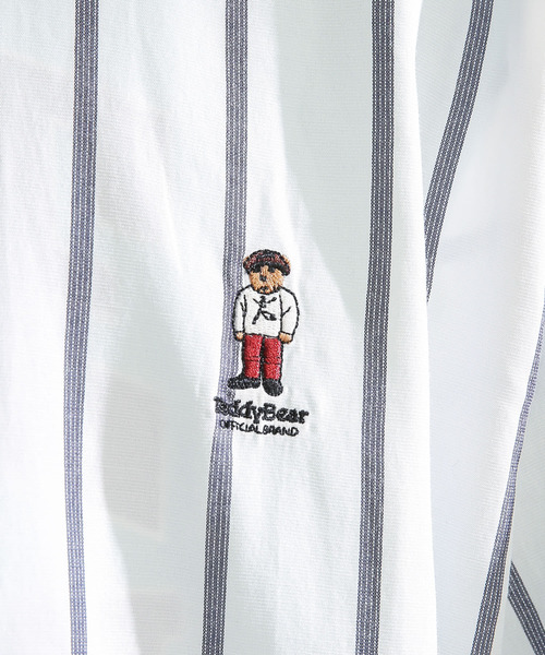 SENSE OF PLACE by URBAN RESEARCH（センスオブプレイスバイアーバンリサーチ）の「『別注』TeddyBear×SENSE OF PLACE　ストライプシャツ A（シャツ/ブラウス・メンズ・ホワイト/ブルー・MEDIUM/LARGE）」の22枚目の写真