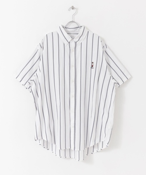 SENSE OF PLACE by URBAN RESEARCH（センスオブプレイスバイアーバンリサーチ）の「『別注』TeddyBear×SENSE OF PLACE　ストライプシャツ A（シャツ/ブラウス・メンズ・ホワイト/ブルー・MEDIUM/LARGE）」の16枚目の写真