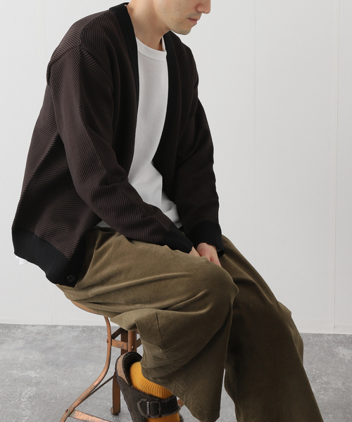 EDIFICE SELECT(エディフィスセレクト)の「スポンディッシュ リラックス ニット カーディガン (ツイル)(カーディガン/ボレロ・メンズ・ベージュ/ネイビー/ブラウン/グレー/グリーン・SMALL/MEDIUM/LARGE)」の3枚目の写真