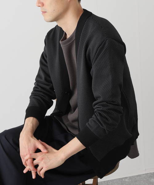 EDIFICE SELECT(エディフィスセレクト)の「スポンディッシュ リラックス ニット カーディガン (ツイル)(カーディガン/ボレロ・メンズ・ベージュ/ネイビー/ブラウン/グレー/グリーン・SMALL/MEDIUM/LARGE)」の2枚目の写真