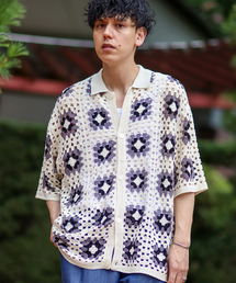 B.C STOCK | CRH FLOWER CROCHET ポロシャツ(ニット/セーター)