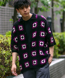 B.C STOCK | CRH FLOWER CROCHET ポロシャツ(ニット/セーター)