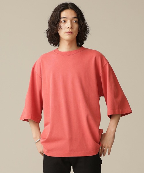 NANO universe（ナノユニバース）の「LB.03/ピグメントクルーネック5分袖Tシャツ（Tシャツ/カットソー・メンズ・ベージュ/レッド/ターコイズブルー/イエロー/グリーン・S/M/L）」の5枚目の写真