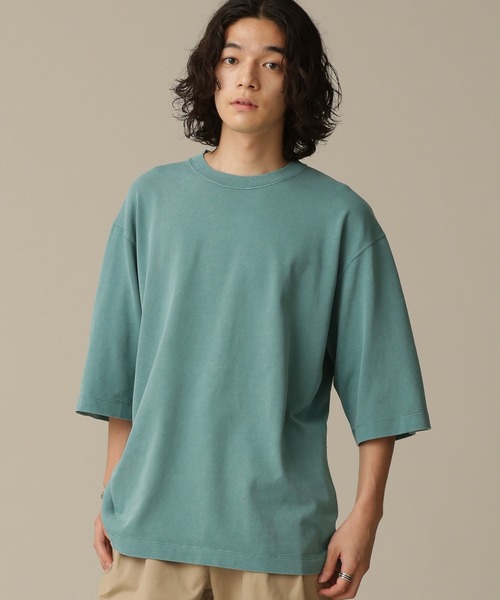 NANO universe（ナノユニバース）の「LB.03/ピグメントクルーネック5分袖Tシャツ（Tシャツ/カットソー・メンズ・ベージュ/レッド/ターコイズブルー/イエロー/グリーン・S/M/L）」の13枚目の写真