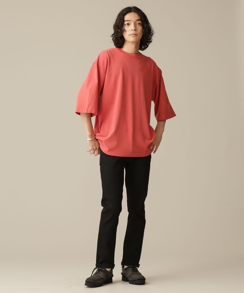 NANO universe（ナノユニバース）の「LB.03/ピグメントクルーネック5分袖Tシャツ（Tシャツ/カットソー・メンズ・ベージュ/レッド/ターコイズブルー/イエロー/グリーン・S/M/L）」の17枚目の写真