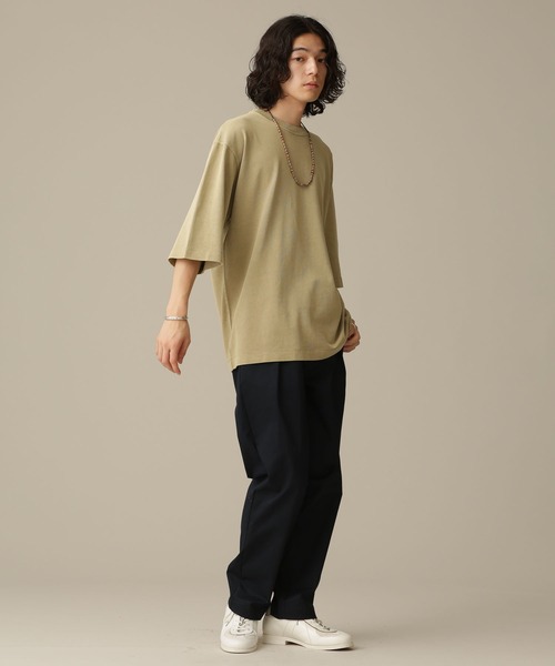 NANO universe（ナノユニバース）の「LB.03/ピグメントクルーネック5分袖Tシャツ（Tシャツ/カットソー・メンズ・ベージュ/レッド/ターコイズブルー/イエロー/グリーン・S/M/L）」の20枚目の写真