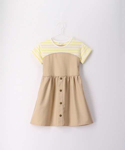 ROPE' PICNIC（ロペピクニック）の「【KIDS】マリン風釦ディテールドッキングワンピース（ワンピース・キッズ・ベージュ/パープル・110/120/130/140）」の6枚目の写真