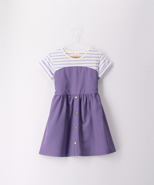 ROPE' PICNIC（ロペピクニック）の「【KIDS】マリン風釦ディテールドッキングワンピース（ワンピース・キッズ・ベージュ/パープル・110/120/130/140）」の5枚目の写真