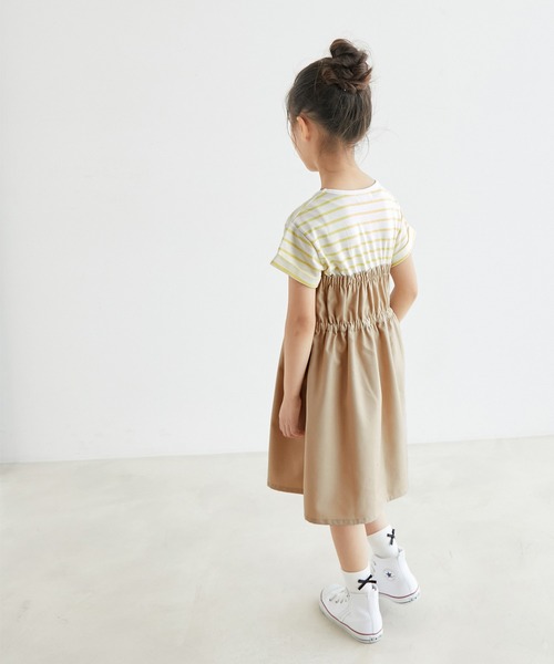 ROPE' PICNIC（ロペピクニック）の「【KIDS】マリン風釦ディテールドッキングワンピース（ワンピース・キッズ・ベージュ/パープル・110/120/130/140）」の3枚目の写真