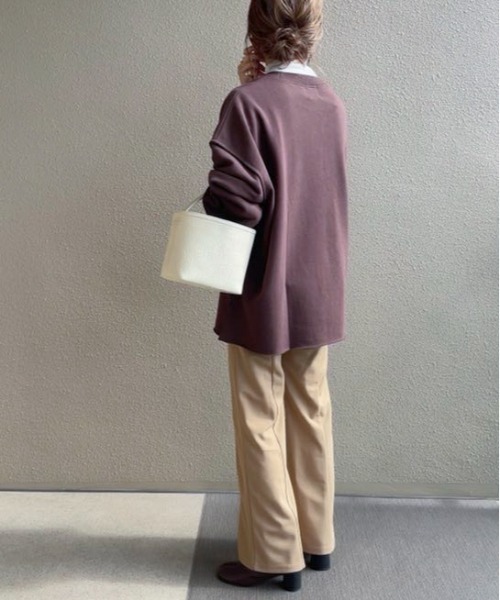 feepur by saya（フェピュールバイサヤ）の「カレッジロゴスウェット（スウェット・レディース・ネイビー/ブラウン/ピンク/オートミール/杢グレー/グリーン/イエロー/クリーム・MEDIUM）」の19枚目の写真