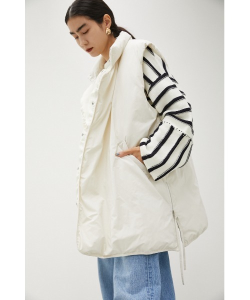 crie conforto(クリーコンフォルト)の「ステッチレス中綿ベスト(ダウンベスト・レディース・アイボリー/カーキ・SMALL/MEDIUM)」の3枚目の写真