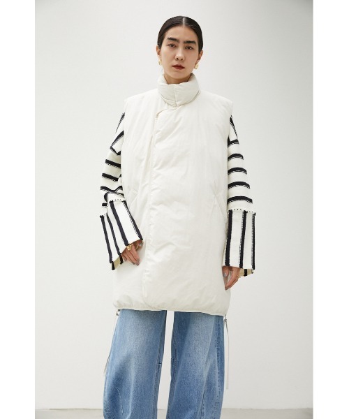 crie conforto(クリーコンフォルト)の「ステッチレス中綿ベスト(ダウンベスト・レディース・アイボリー/カーキ・SMALL/MEDIUM)」の5枚目の写真