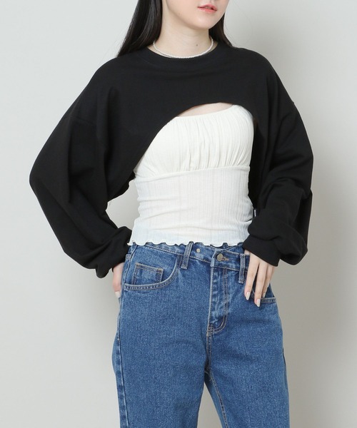 ALAND（エーランド）の「3.3 Field Trip／BOLEROクループルオーバー　2164229（スウェット・レディース・ブラック/グレー/ネイビー・FREE）」の2枚目の写真