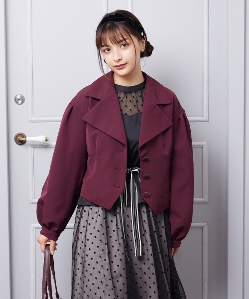 axes femme POETIQUE（アクシーズファムポエティック）の「ビットバックデザインジャケット（その他アウター・レディース・ブラック/レッド/グレー・MEDIUM）」の3枚目の写真