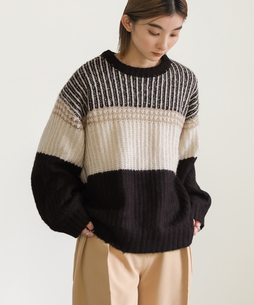 select MOCA（セレクトモカ）の「ブロックカラー配色ニット（ニット