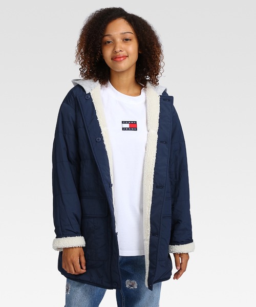 JEANS リバーシブルシェルパコート M tommy jeans（トミー ジーンズ）の「リバーシブルシェルパ